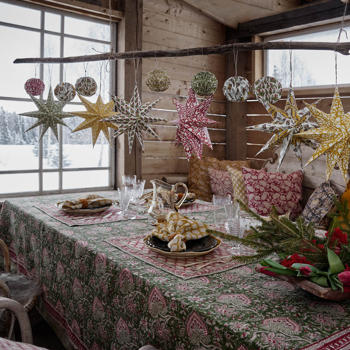 Chamois Oriental linneduk 170x270 cm grön