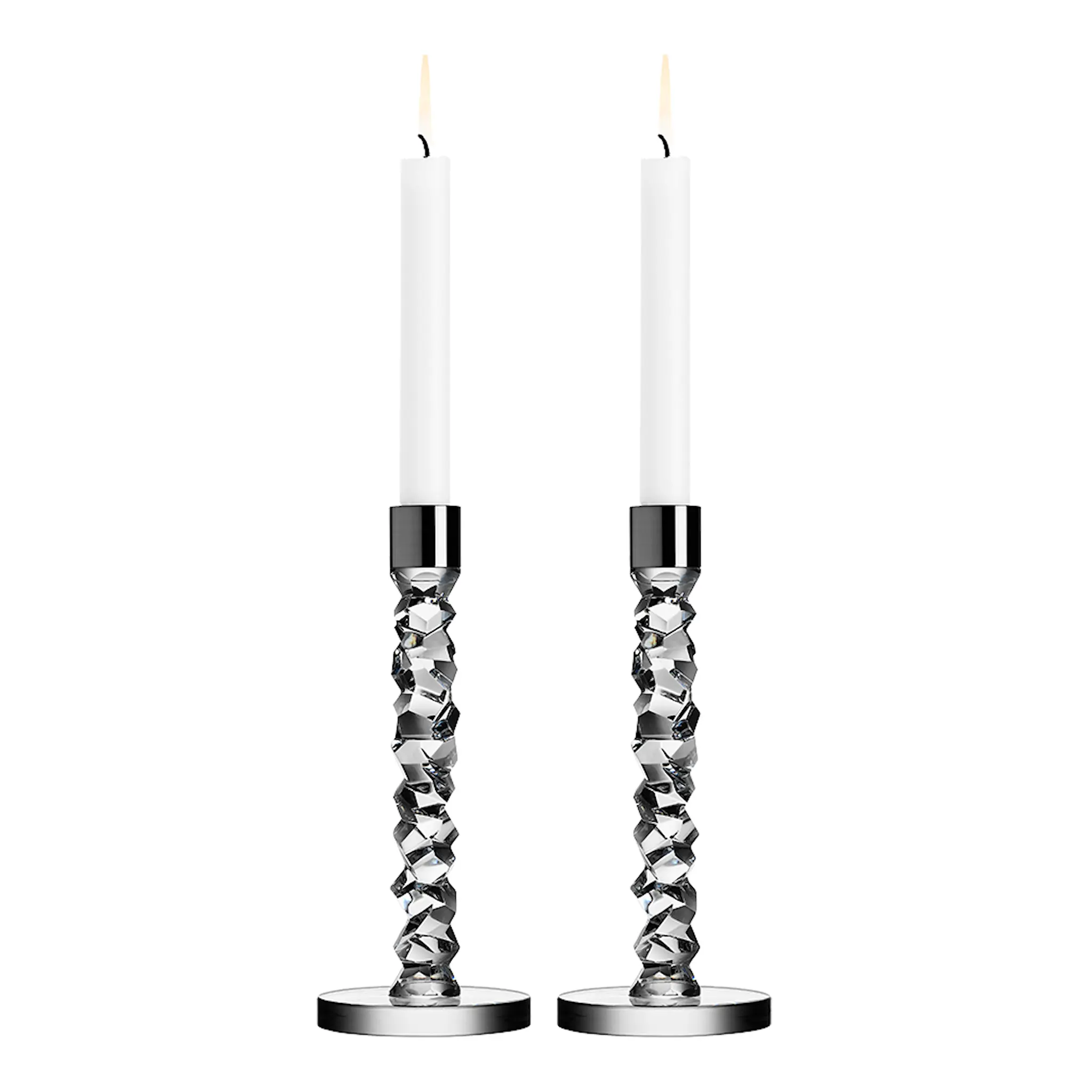 Orrefors Carat ljusstake 24,2 cm 2-pack rostfri