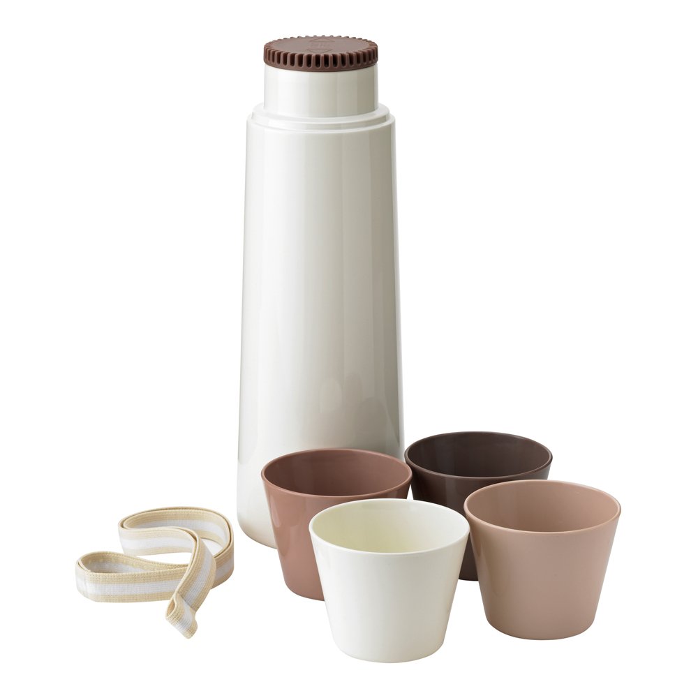 RIG-TIG Picnic Termospullo 1 L 4 kuppia Blossom/Valkoinen