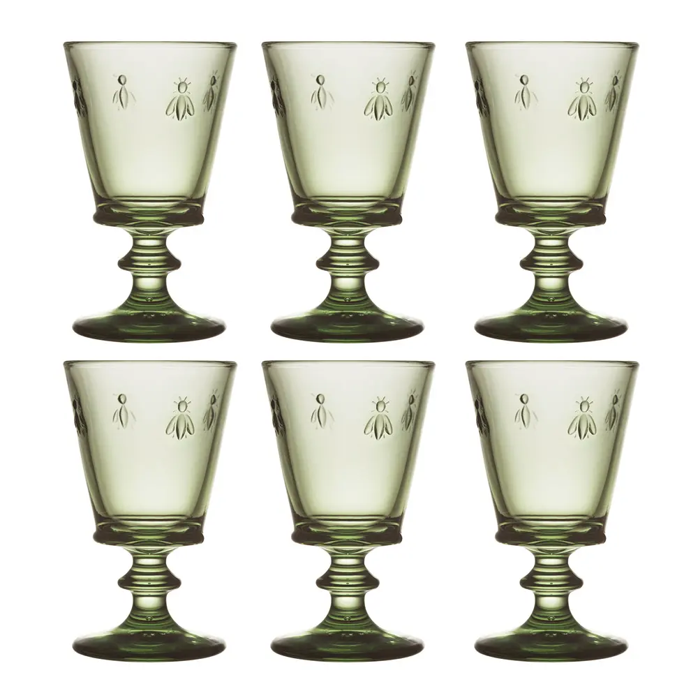 Abeille vinglass 24 cl 6 stk olivengrønn