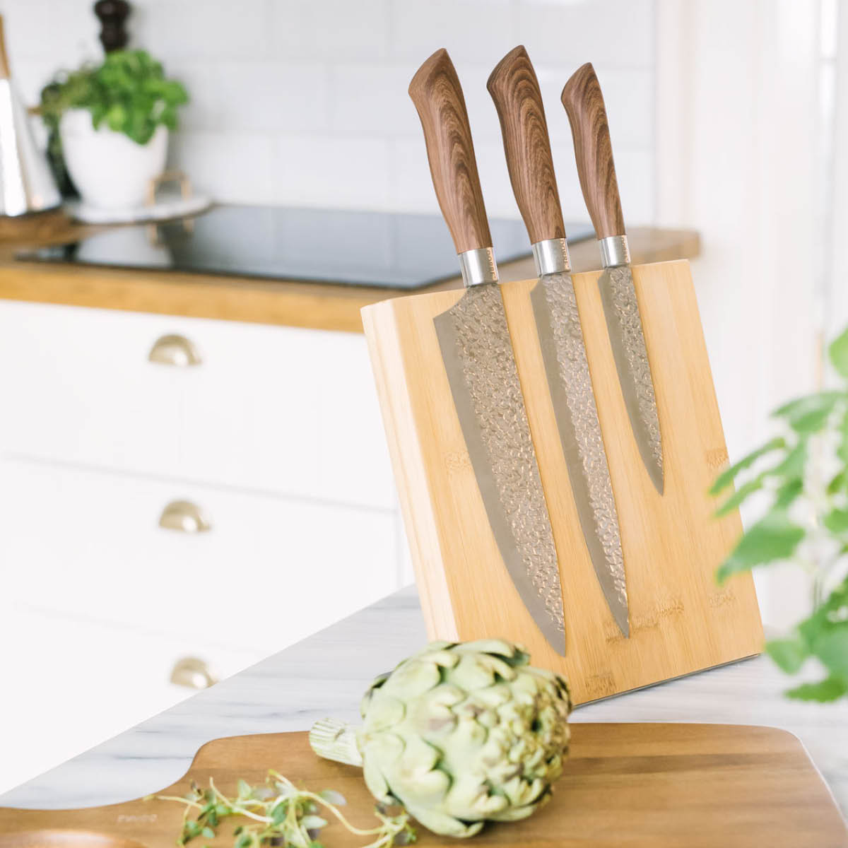 Dorre Akira knivsett 3 stk med brunt håndtak