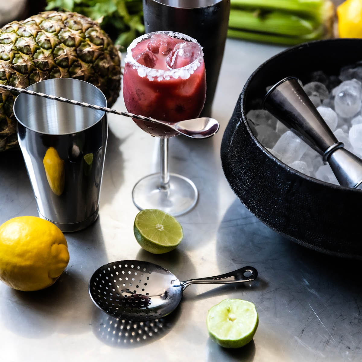 Satake Bar cocktailsett 4 deler gun metal black