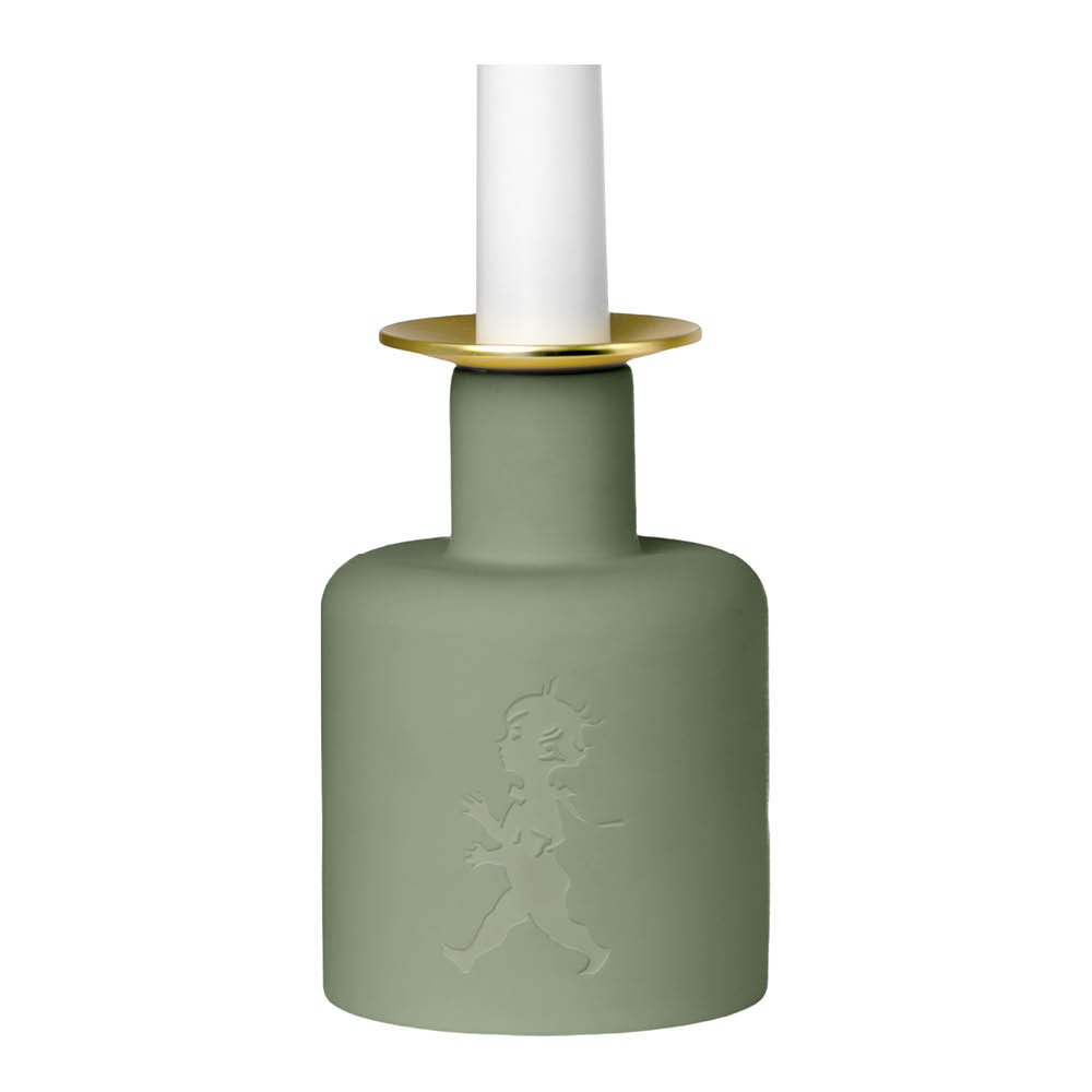 SOLSTICKAN Keramisk lysestake 10×7 cm grønn