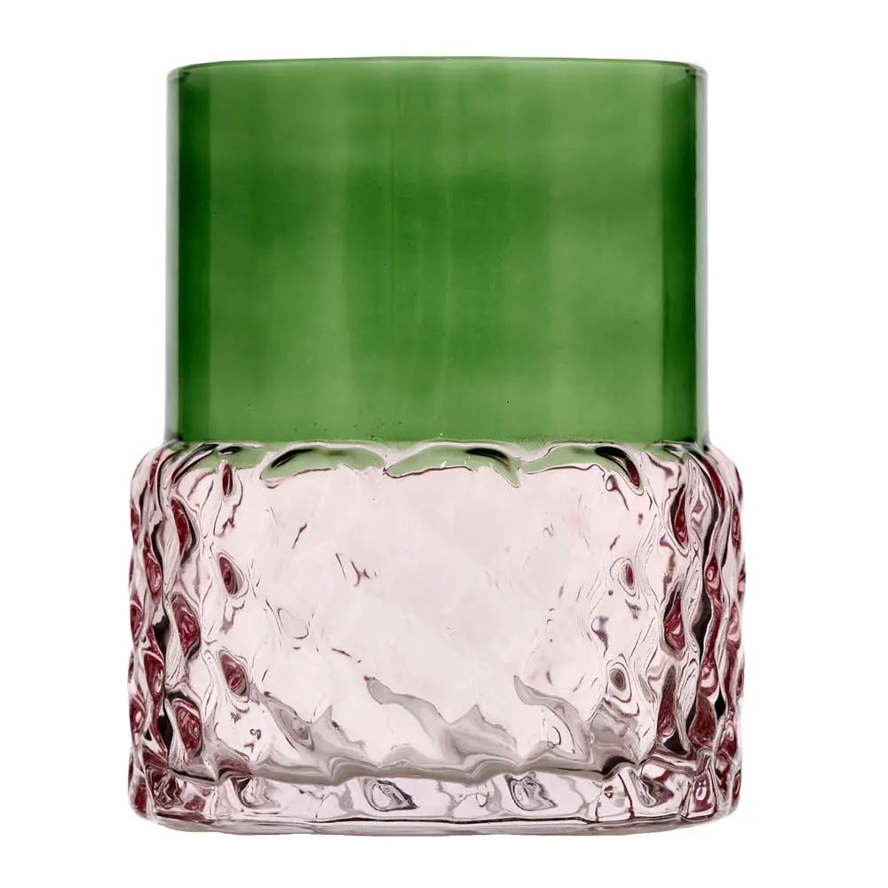 Styles Kynttilälyhty 7,7x10 cm Vihreä/Vaaleanpunainen