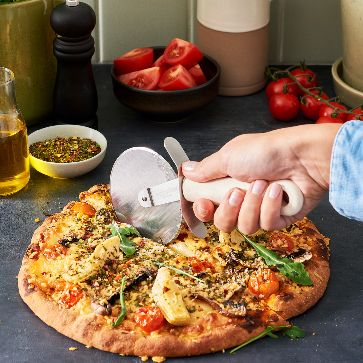 Gastromax BIO range pizzaskärare 22 cm linne