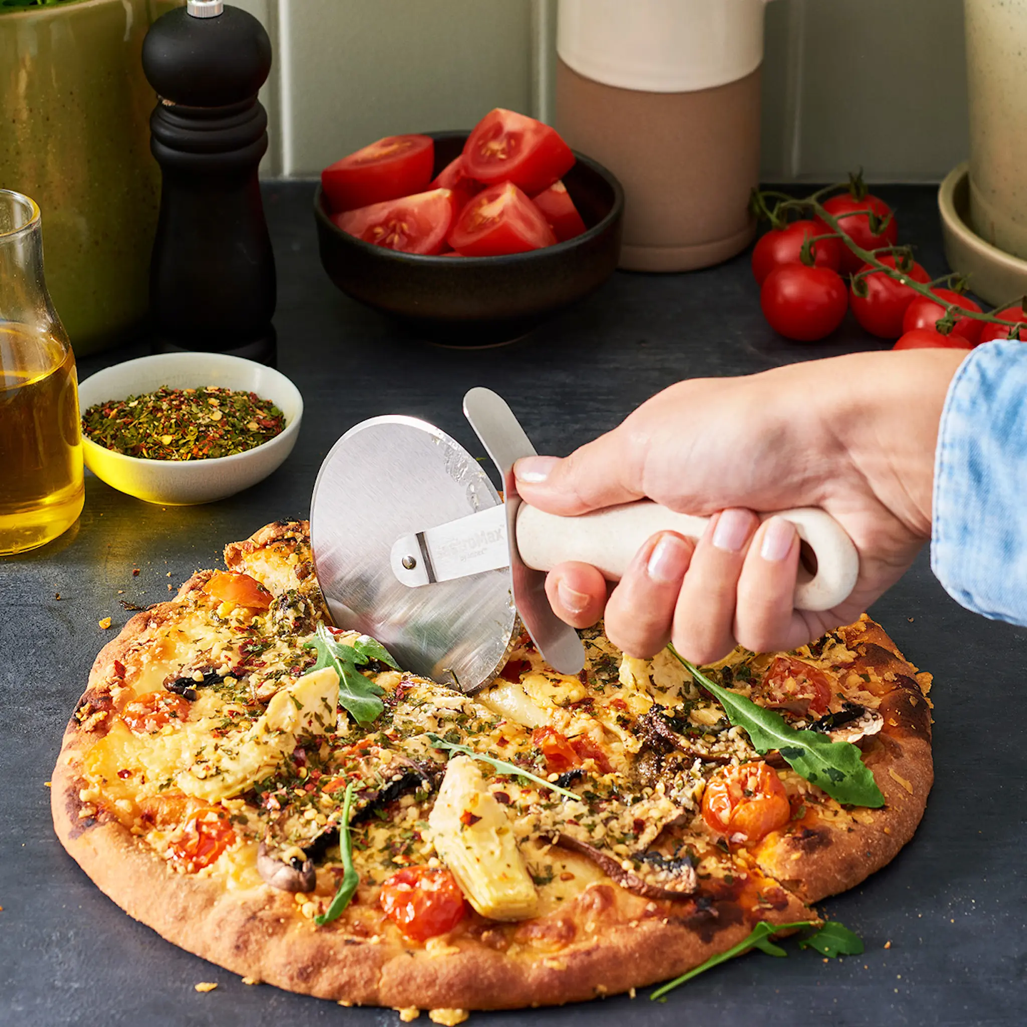 Gastromax BIO range pizzaskärare 22 cm linne