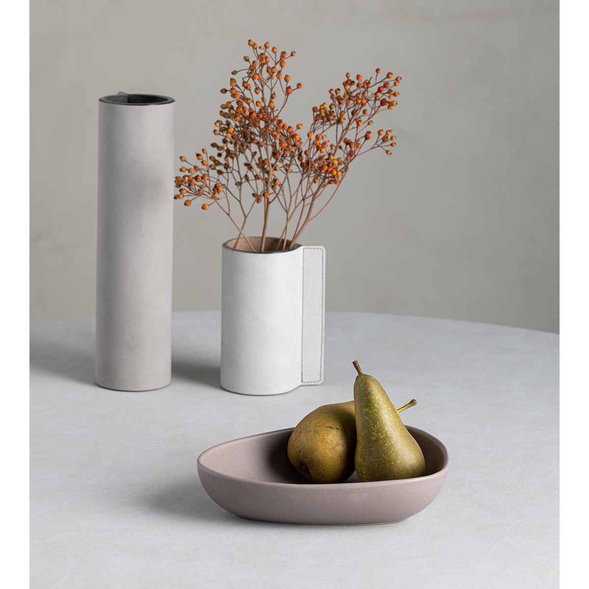 LIND DNA Curve Stoneware dyp tallerken 22x19 cm varm grå