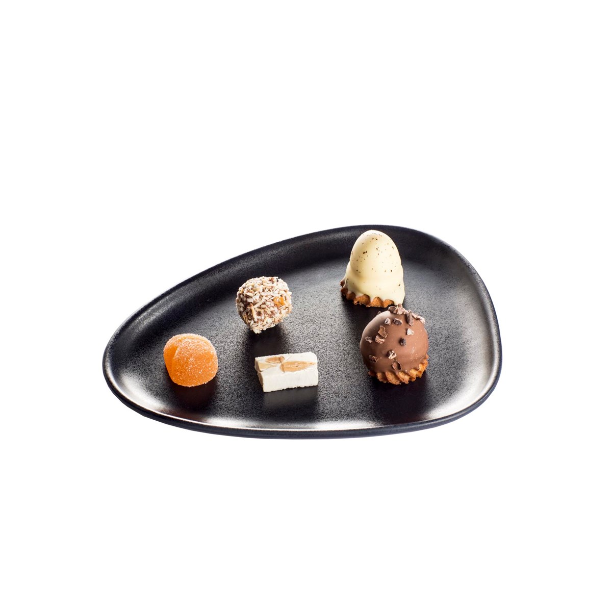 LIND DNA Curve Stoneware frokosttallerken 22x19 cm svart