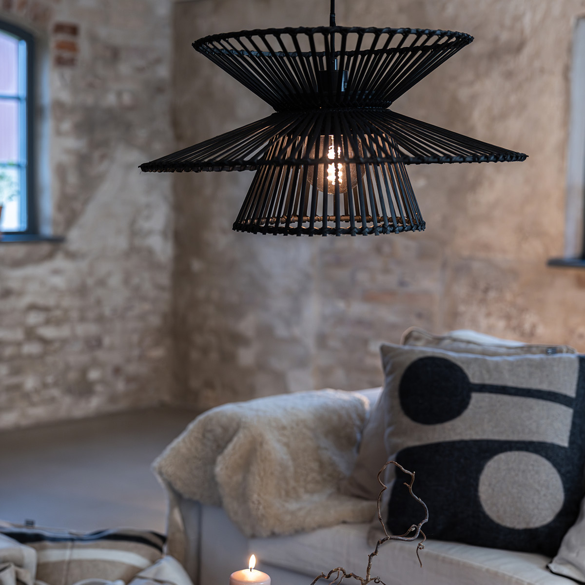 Markslöjd Duplici taklampa 57 cm svart