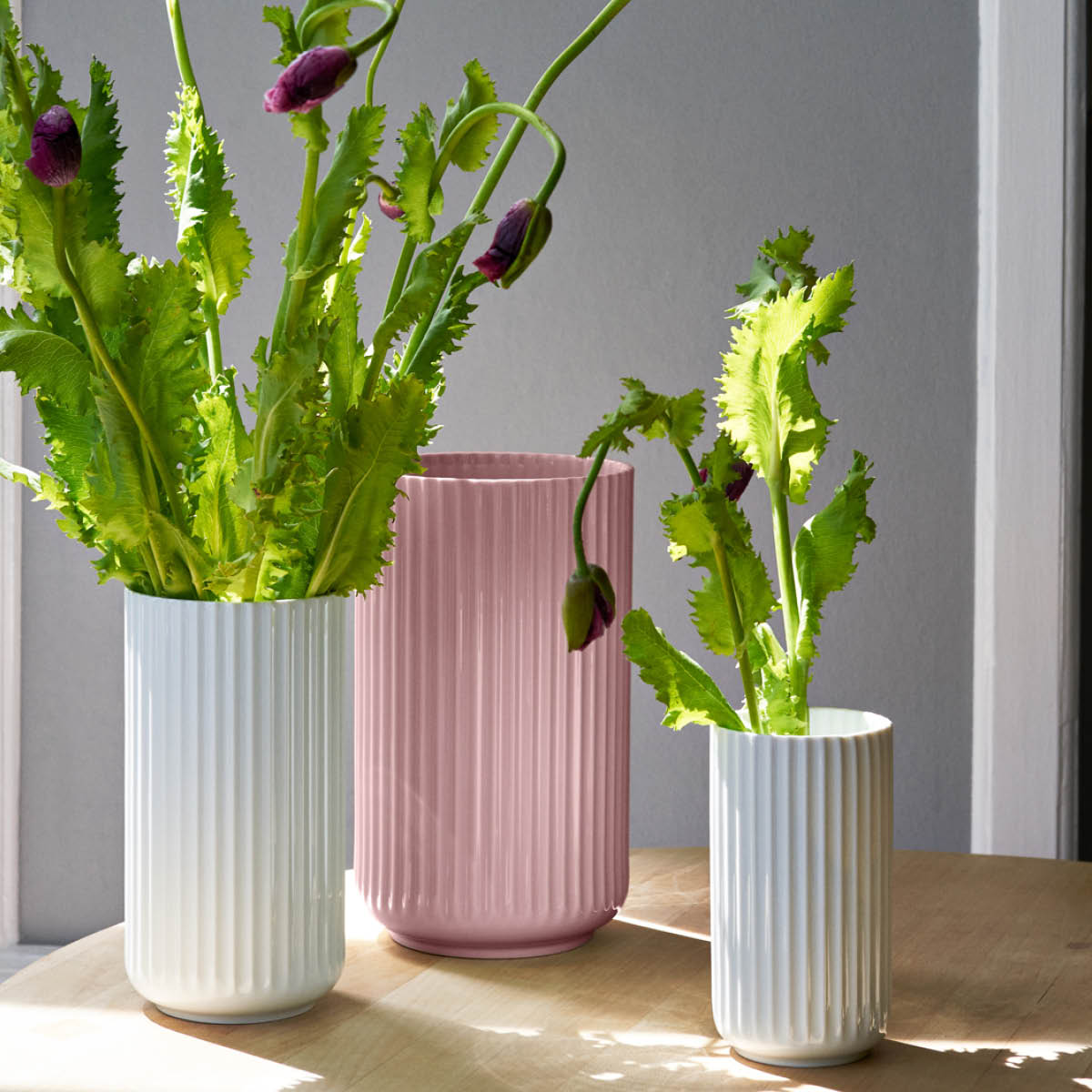 Lyngby Porcelæn Lyngby vase 25 cm rosa porselen