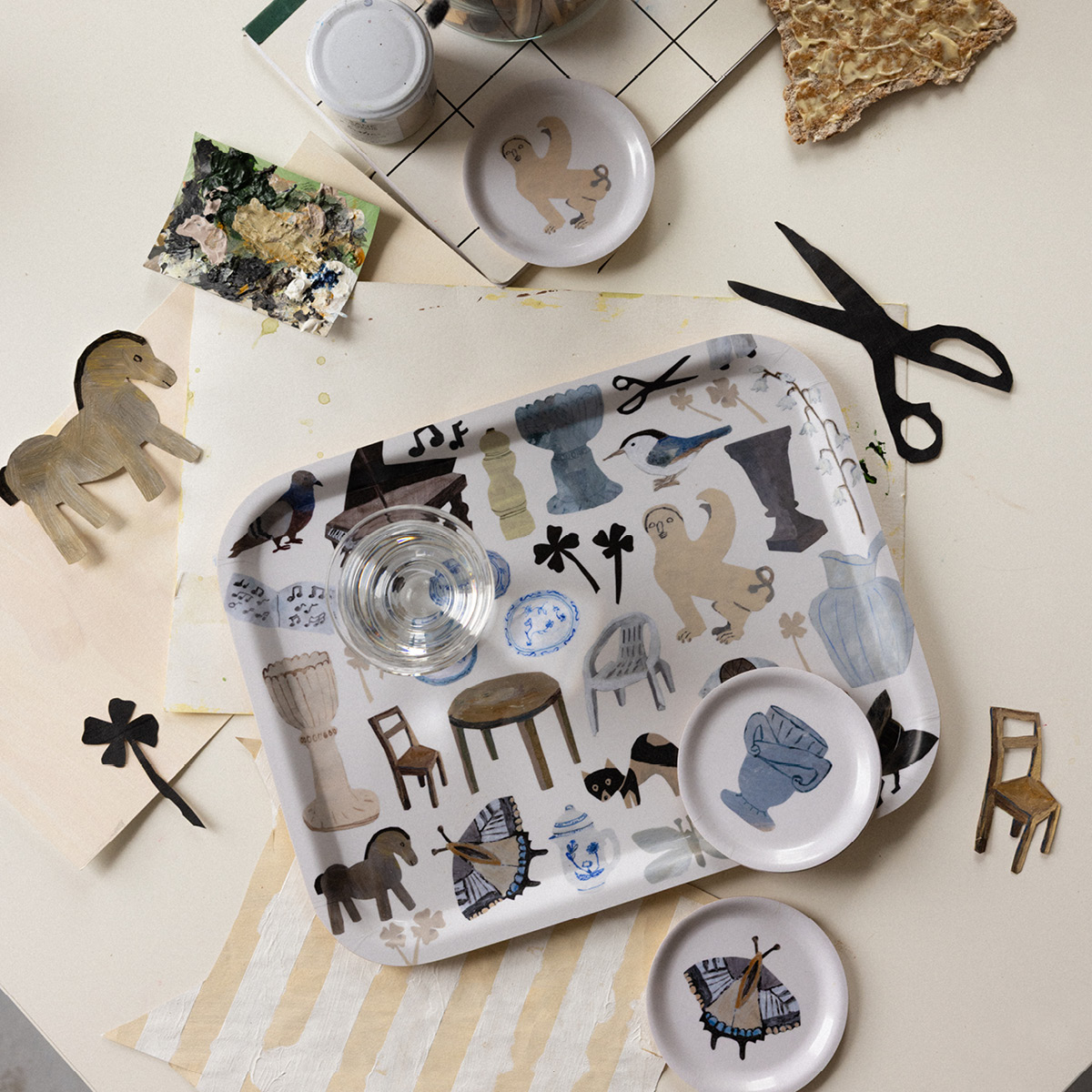 Åry Cervera x Emilia Ilke bricka 36x28 cm Ltd beige