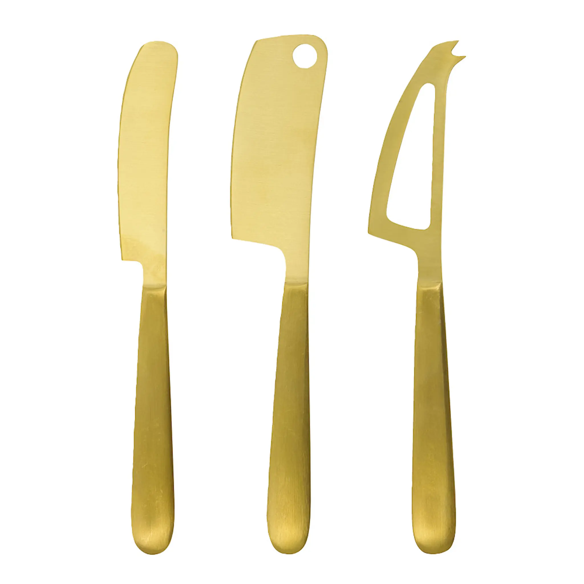 House Doctor Cheese ostknivar set 3 delar gyllene