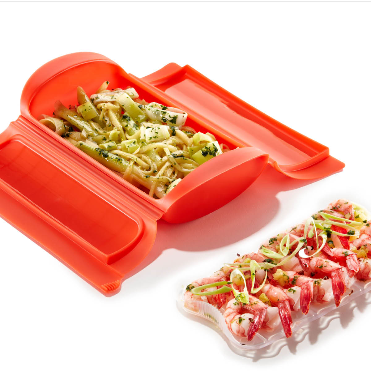 Lékué Ångkokare för mikrovågsugn 1-2 port. röd