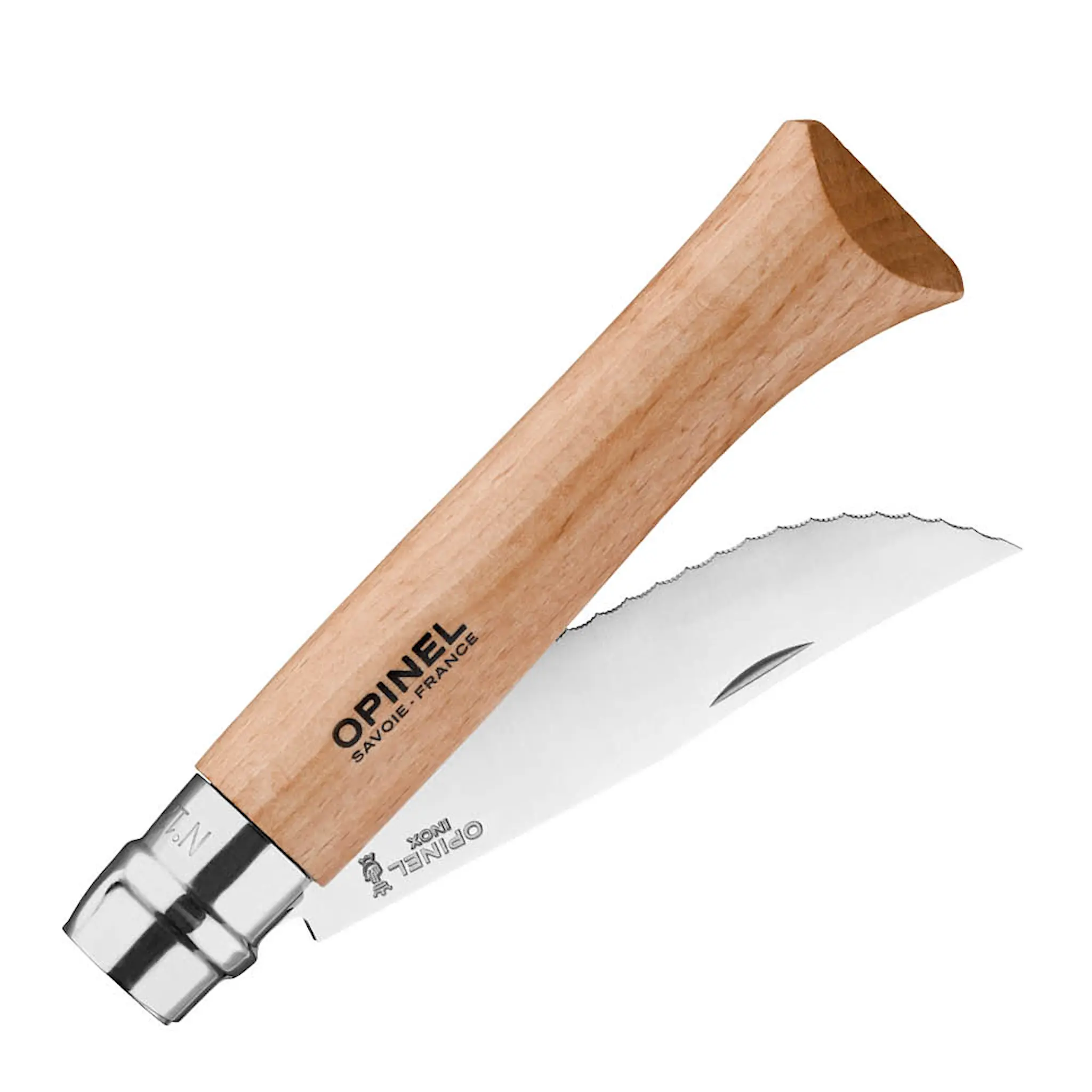 Opinel Nomad N12 fällkniv tandad bokträ