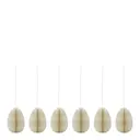 Honeycomb påskägg hänge 6-pack offwhite