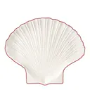 Sea collection assiett shell 16x13 cm vit/röd