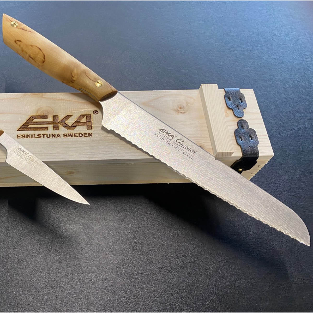 EKA Gourmet knivset brödkniv 21 cm & skalkniv 10 cm masurbjörk