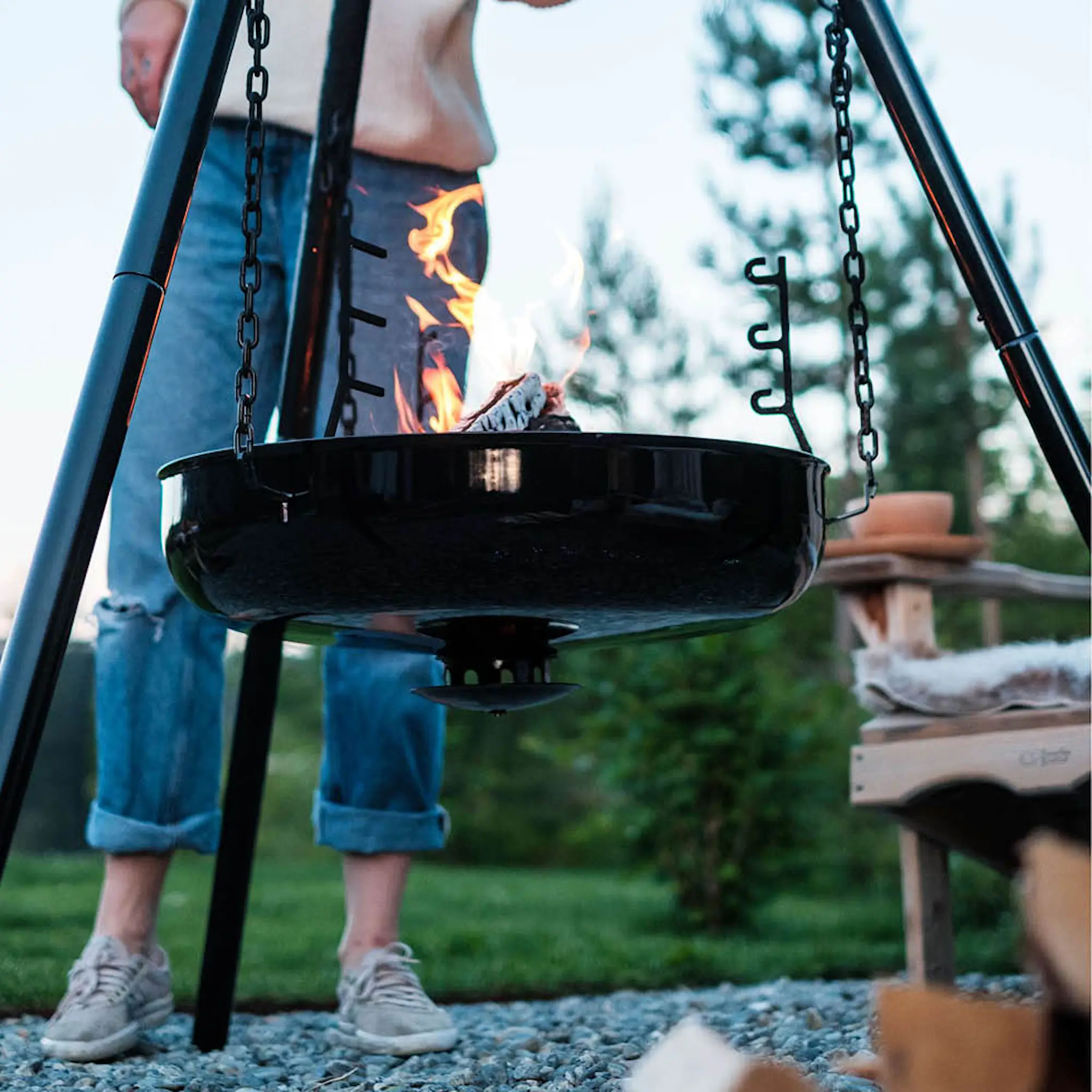 Espegard Glo 60 bålpanna 180 cm svart