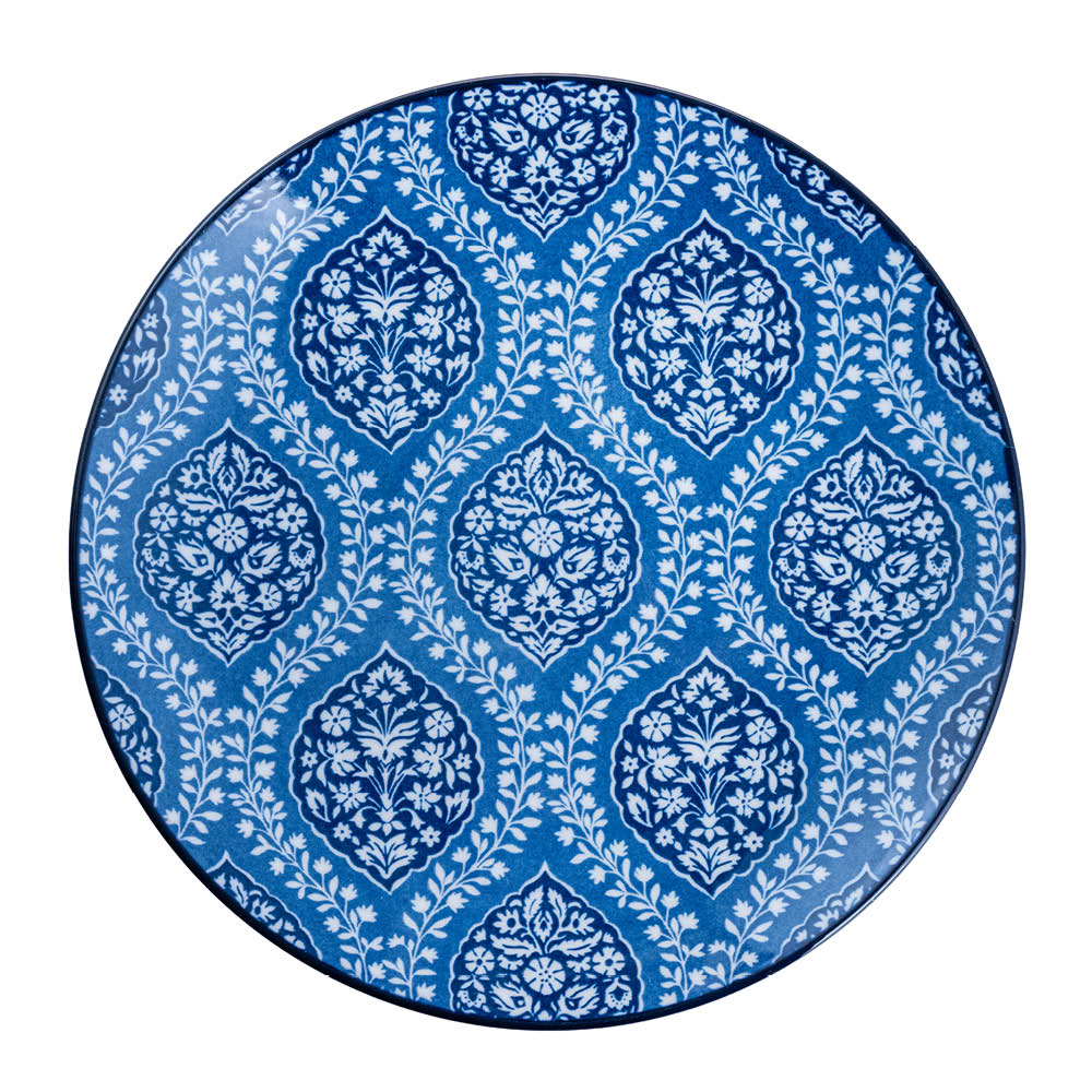 Stiernholm Sakura asjett 19 cm blå/hvit