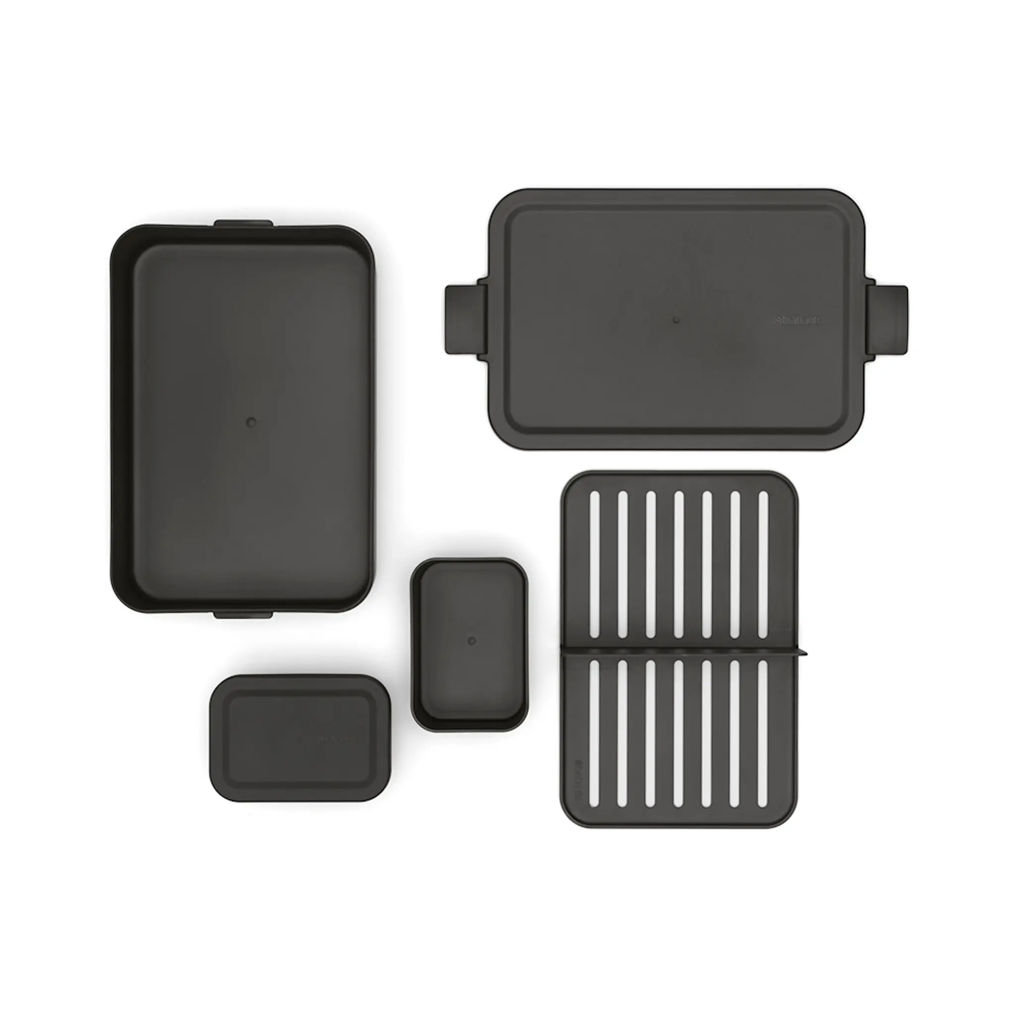 Brabantia Make & Take Bento matlåda 2 L 6,2×16,7×25,5 cm mörkgrå