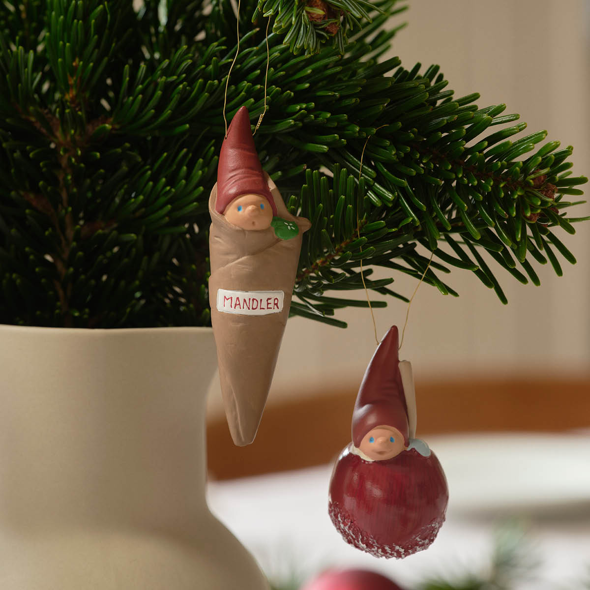 Klarborg Nisserikker 2025 julpynt tomtar 9 cm 2 delar