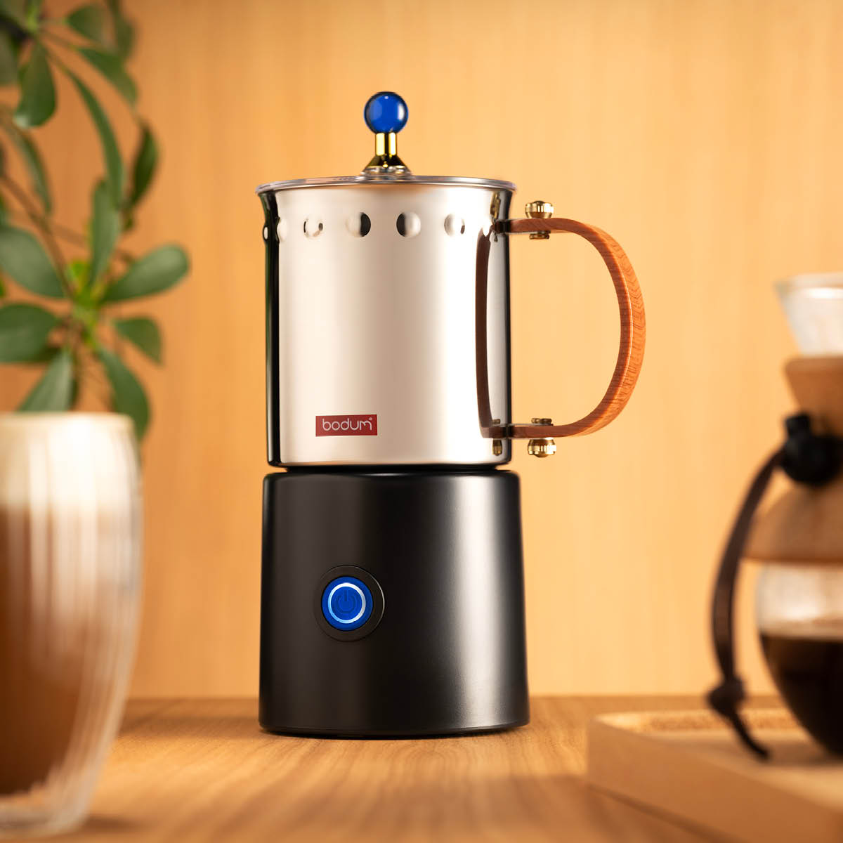 Bodum Ottoni mjölkskummare 40 cl stål