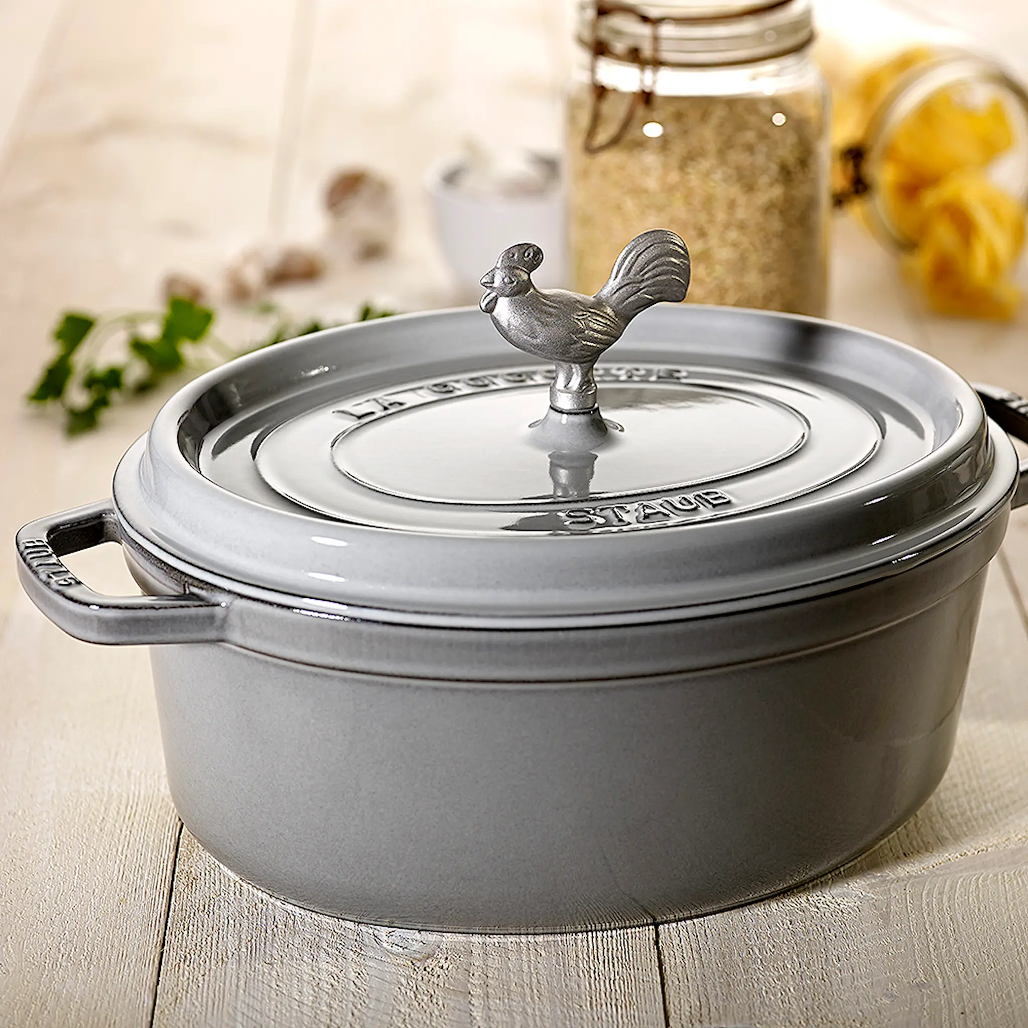 Staub Gryta 4,2 L oval Grå
