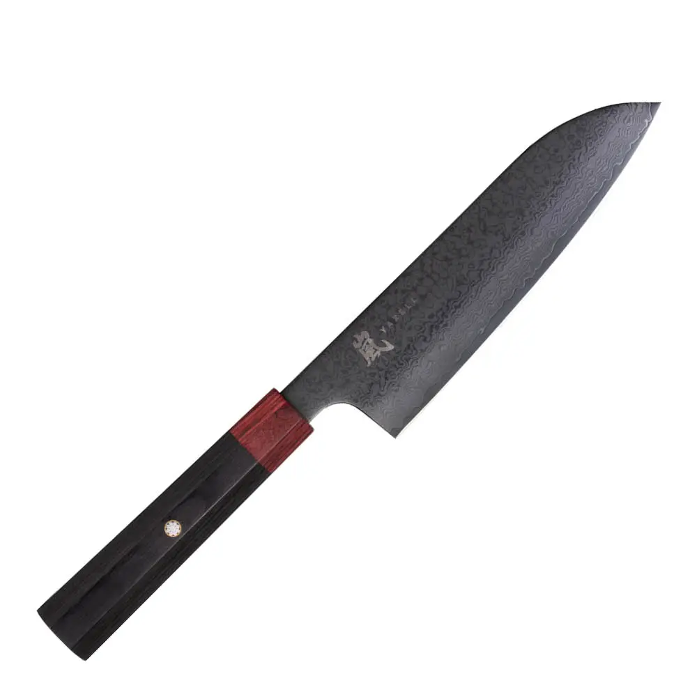 Rei Santoku-veitsi 16,5 cm DLC Musta/Punainen