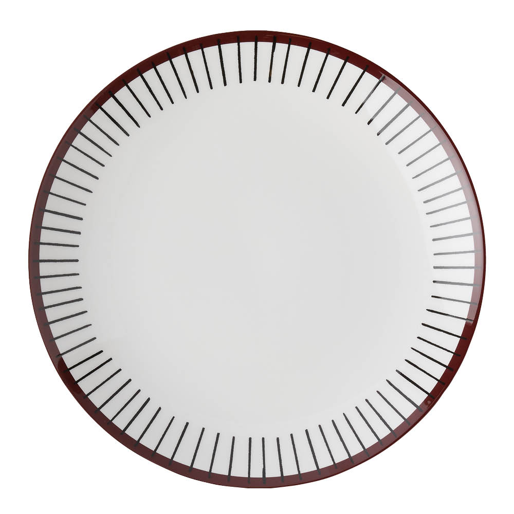 Gustafsberg Ribb tallrik utan bräm 22 cm brunsvart