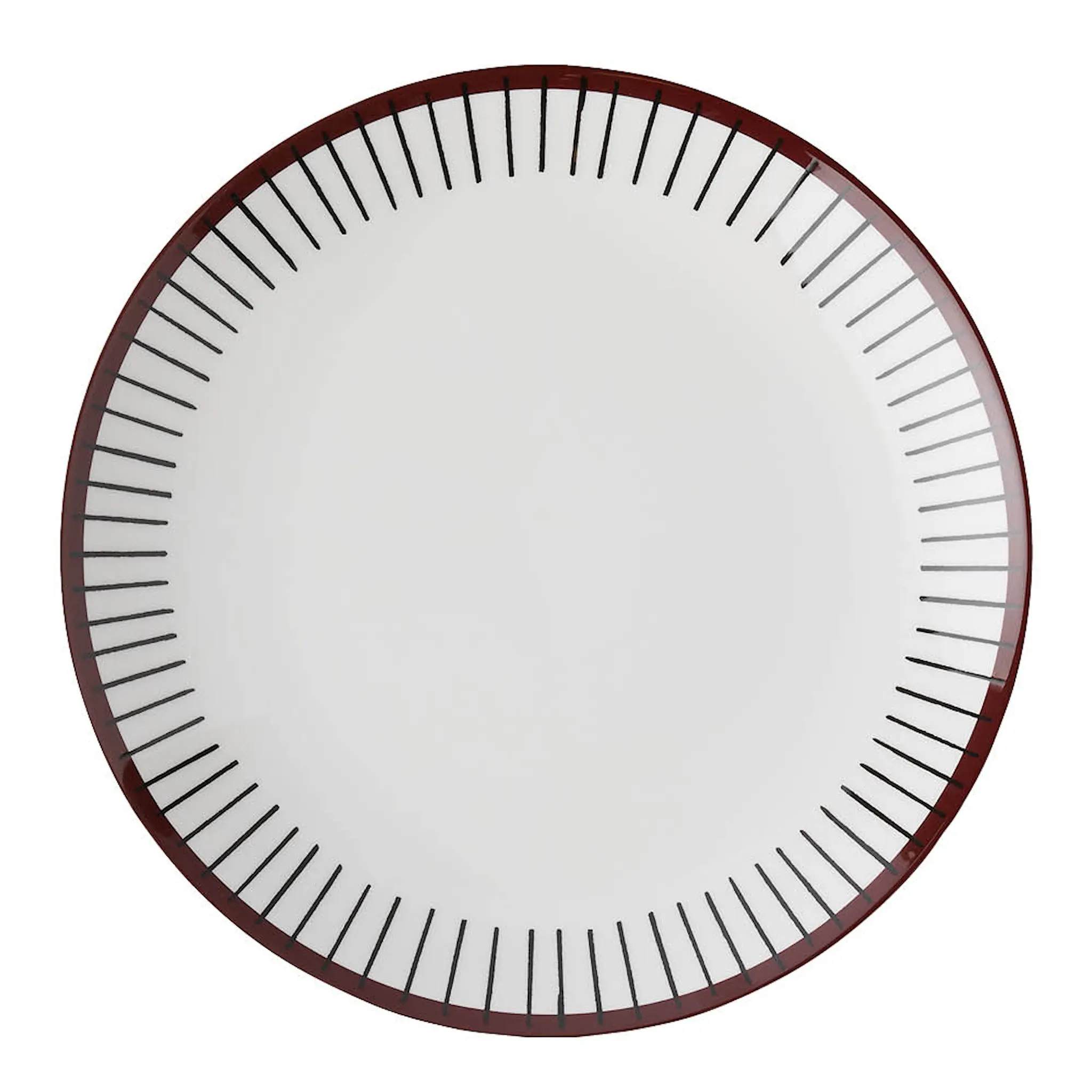 Gustafsberg Ribb tallrik utan bräm 22 cm brunsvart