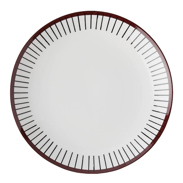 Ribb tallrik utan bräm 22 cm brunsvart