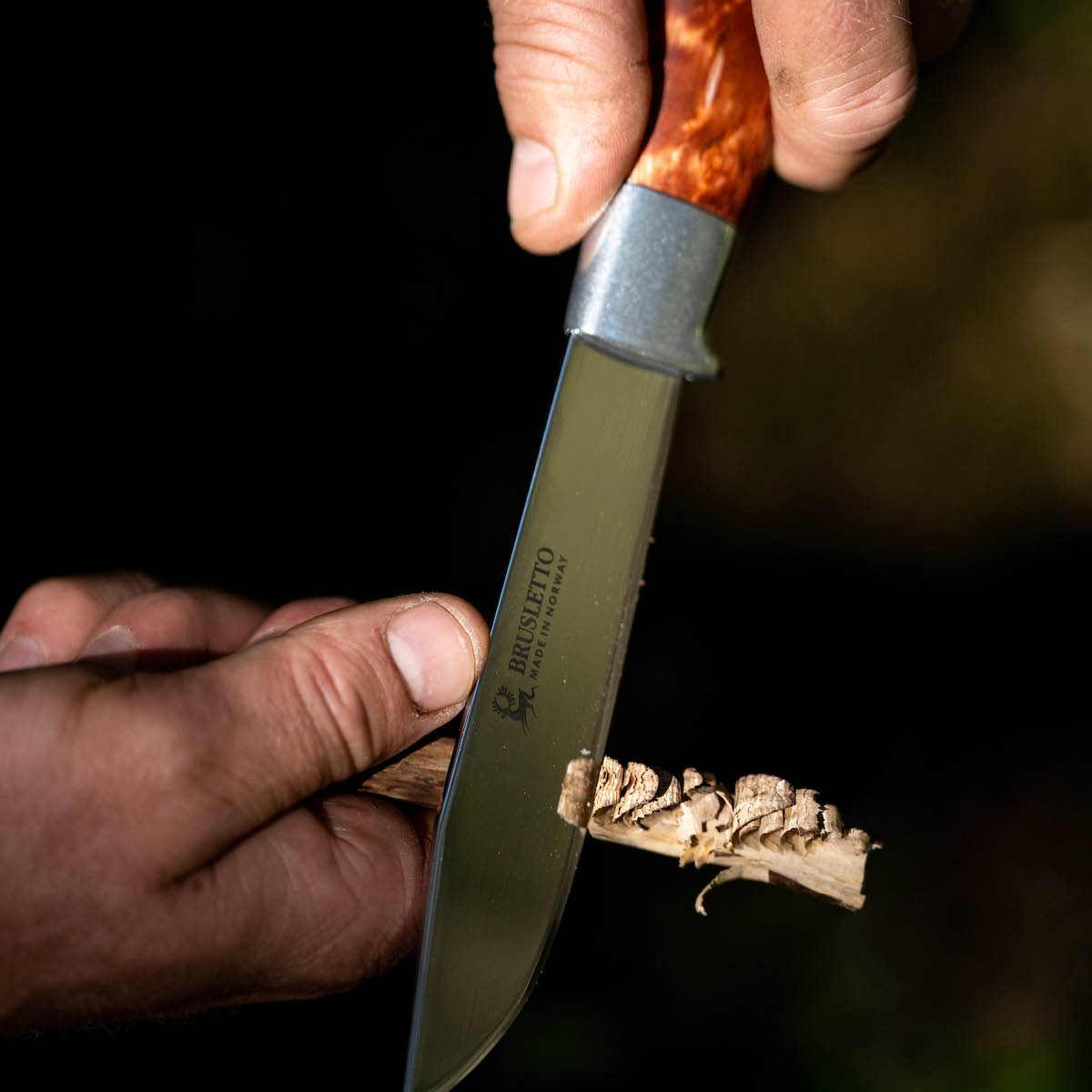 Brusletto Hunter jaktkniv 25,5 cm m/slire masurbjørk