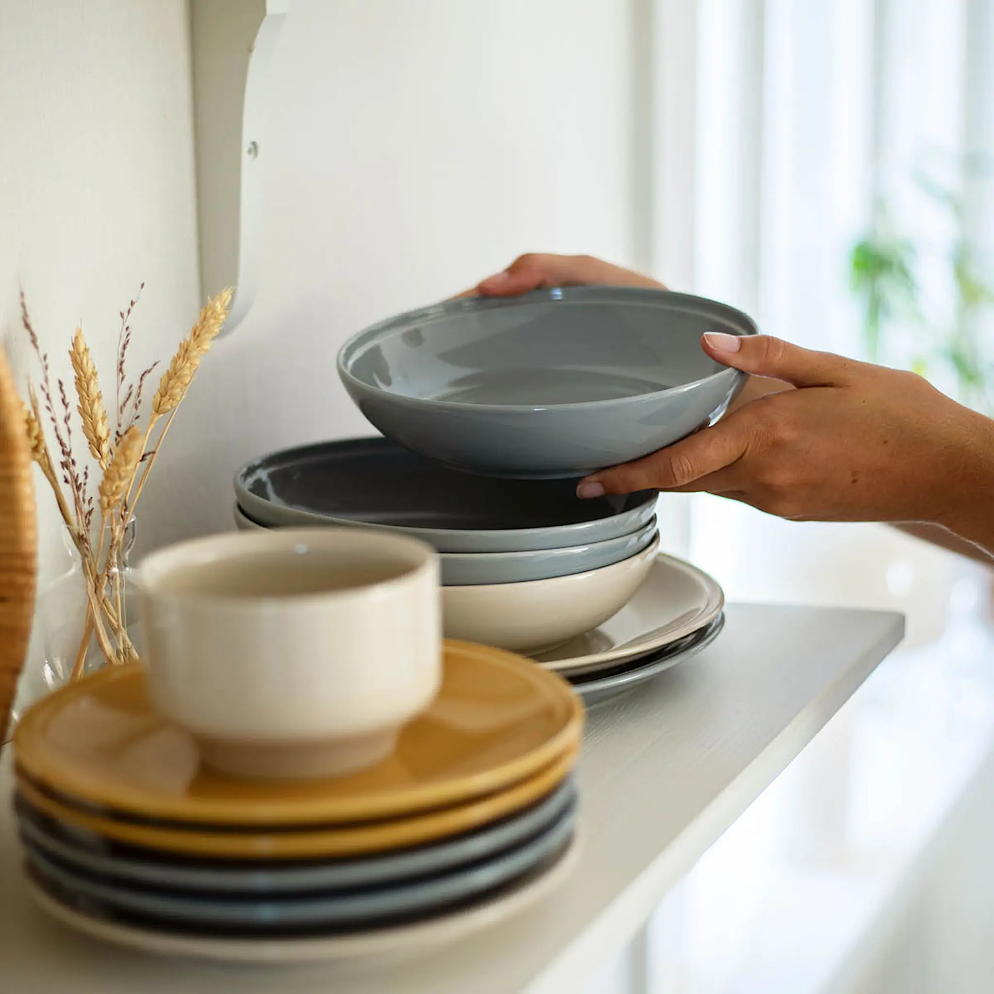 Rörstrand Höganäs Keramik dyp tallerken 19 cm horisont hover