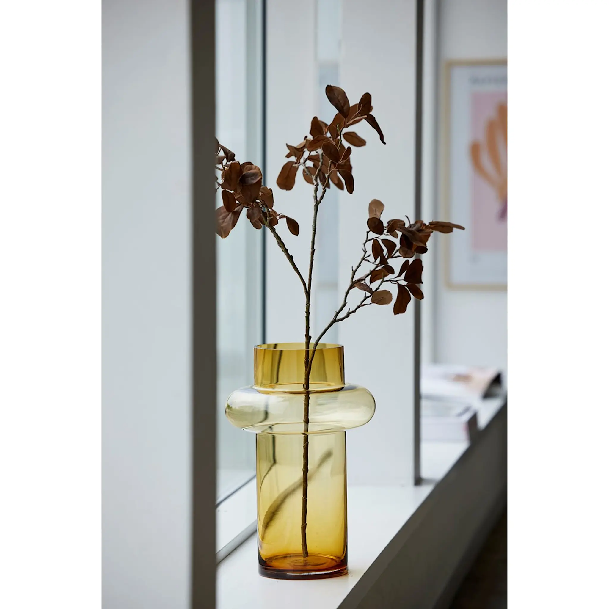 Lyngby Glas Tube Vas 40 cm Amber Glas