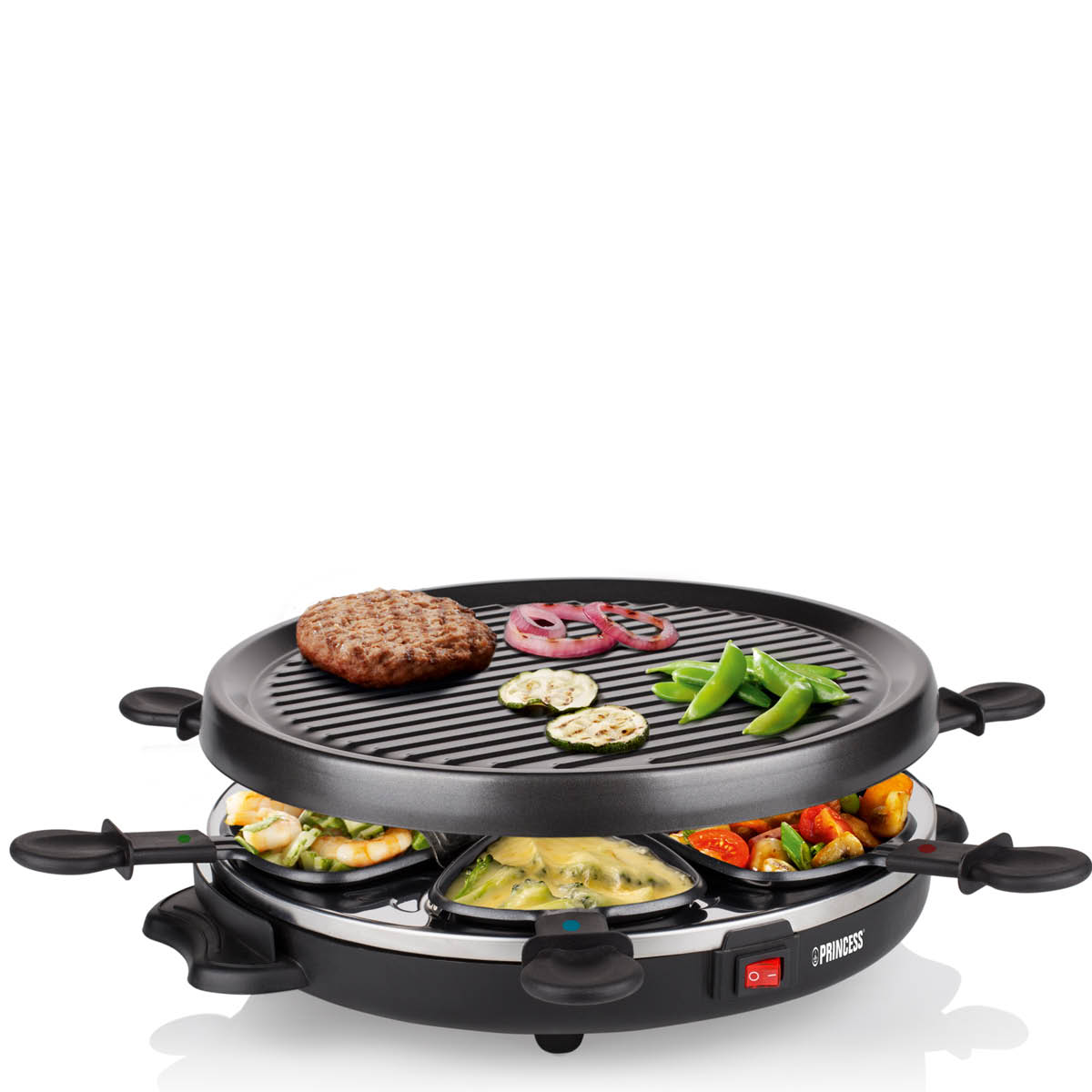 PRINCESS Raclette med 6 plattor 162725 30 cm 800W