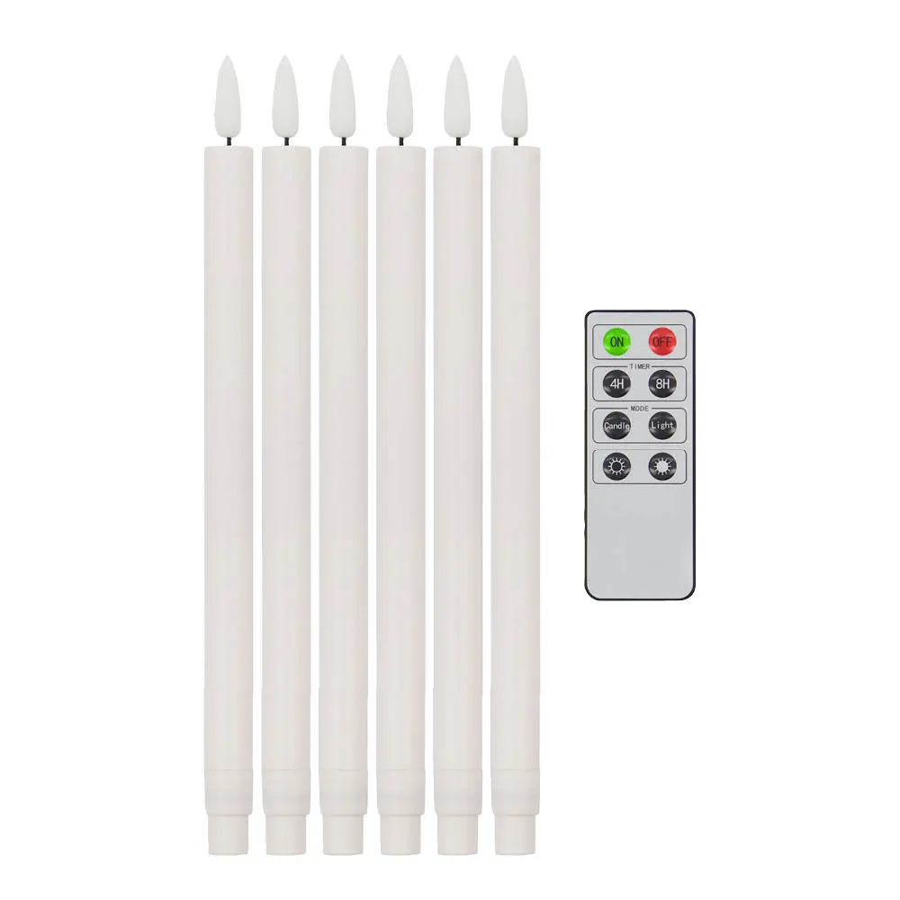 LED kronelys 24 cm 6 stk hvit