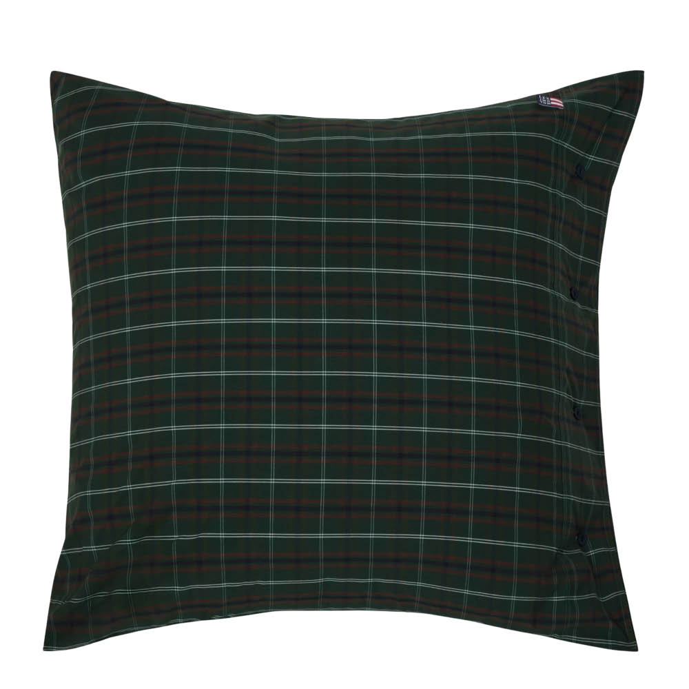 Lexington - Tyynyliina perkaali 65x65 cm ruudullinen vihreä/tummansininen/valkoinen/punainen