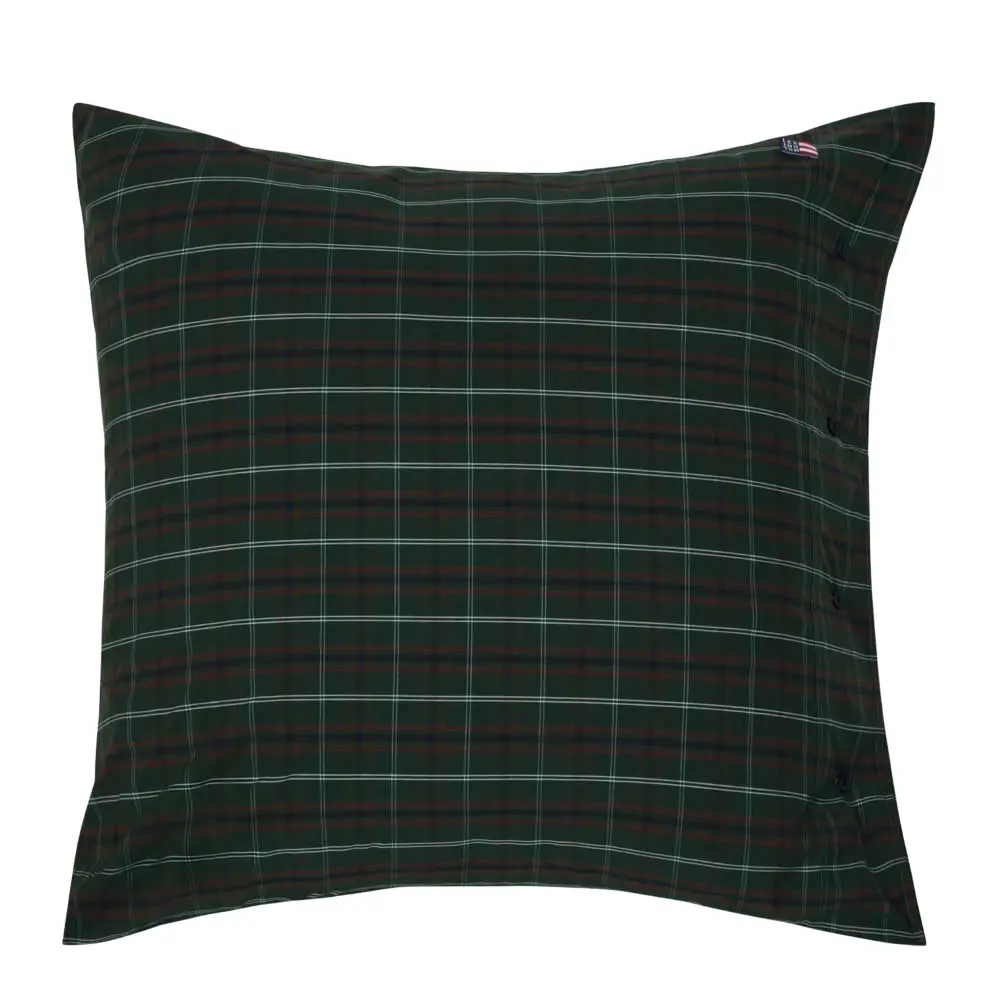 Tyynyliina perkaali 65x65 cm ruudullinen vihreä/tummansininen/valkoinen/punainen