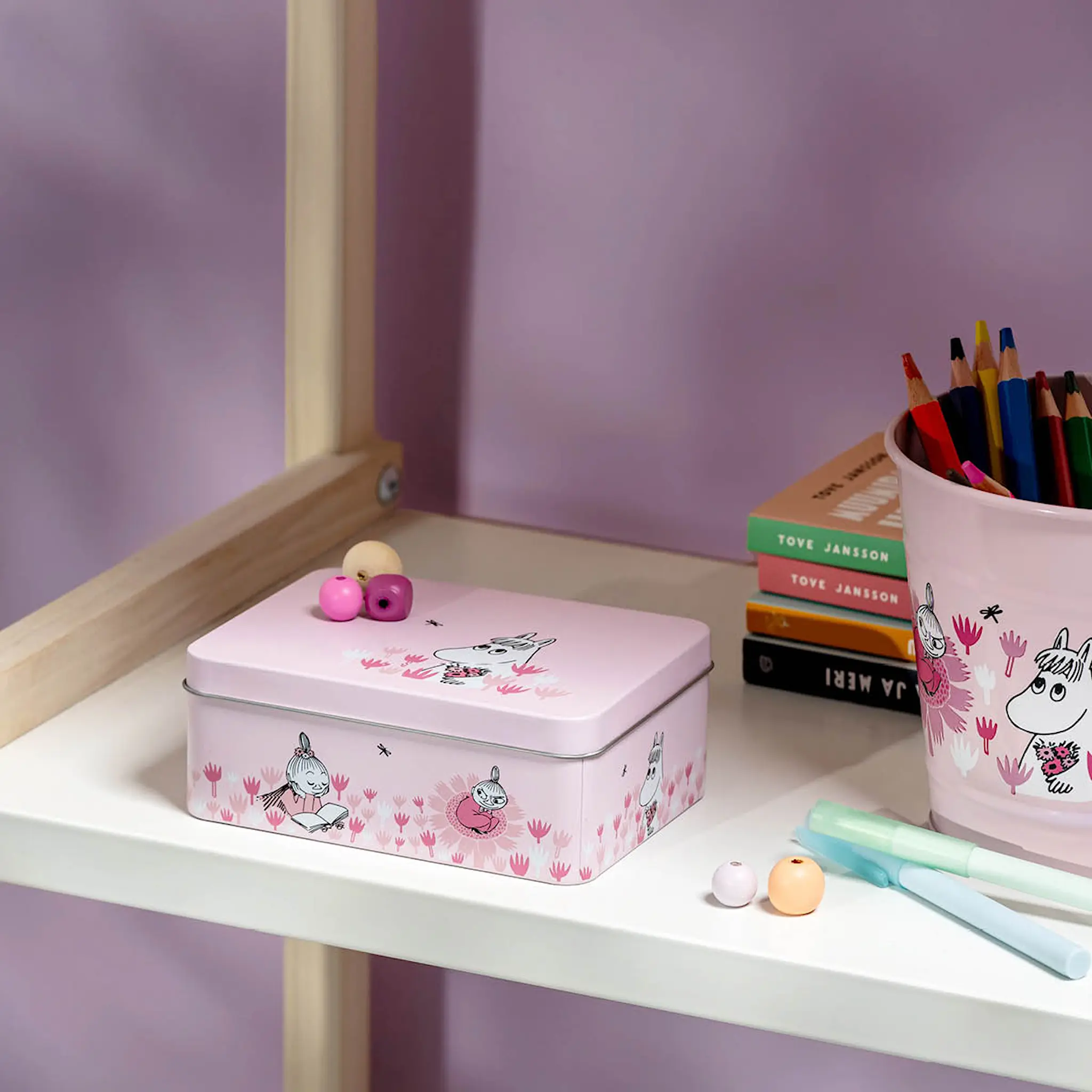 Muurla Muumi Peltipurkki 14,5x10,5 cm Vaaleanpunainen