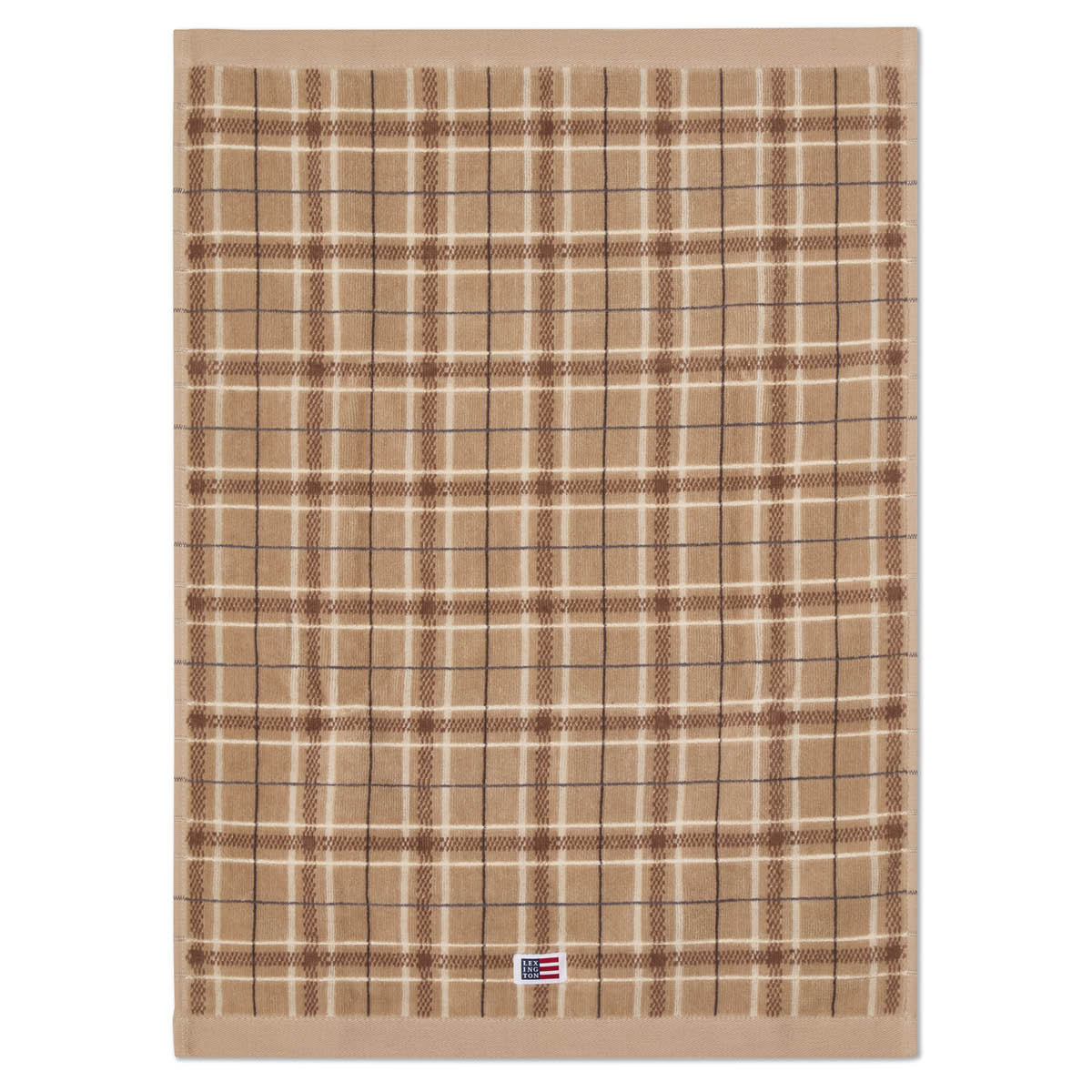 Lexington Handduk velour 50x70 cm 2-pack rutig beige/grå/ljusbeige
