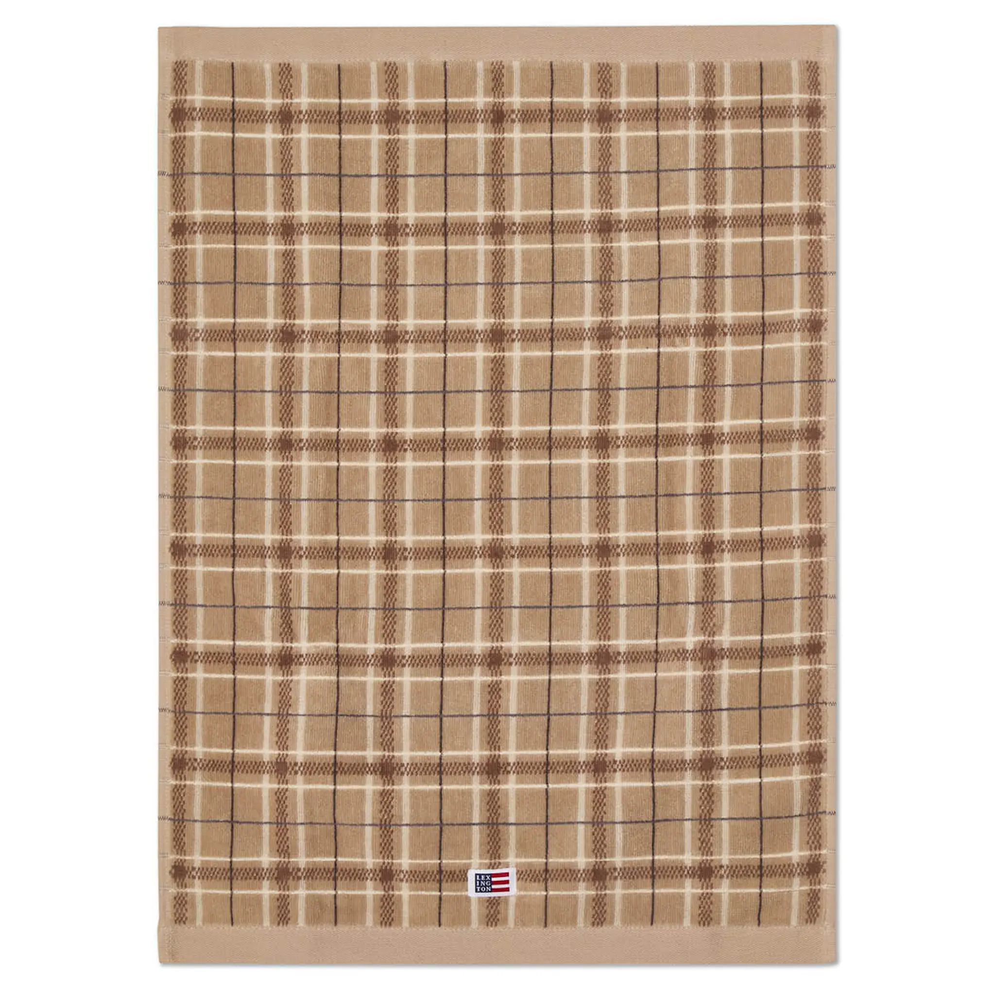 Lexington Handduk velour 50x70 cm 2-pack rutig beige/grå/ljusbeige