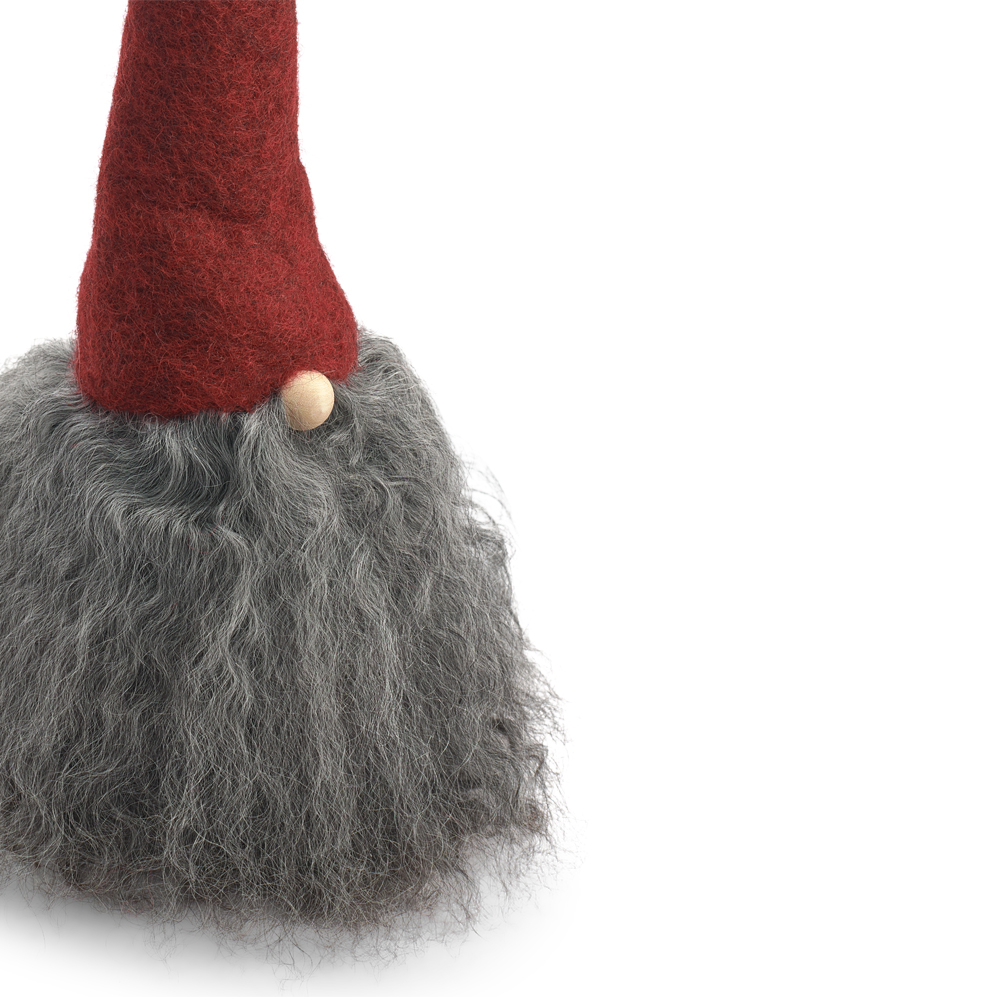 Åsas Tomtebod Skjeggnisse gotland stor 30 cm rød/grå