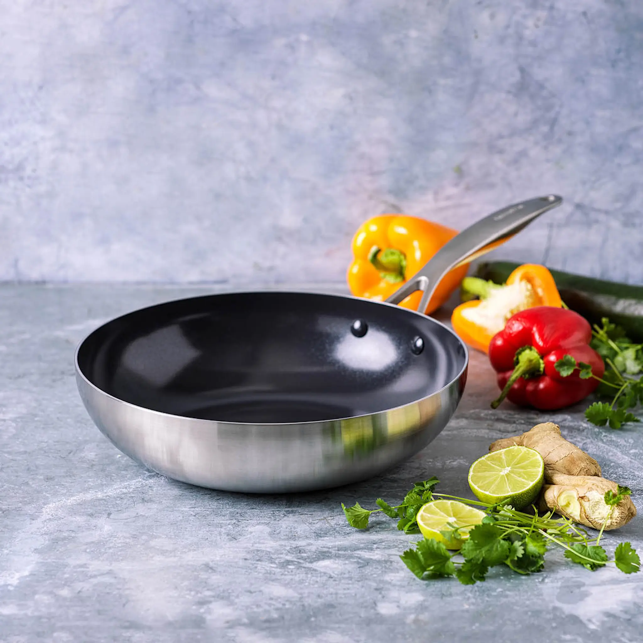 GreenPan Geneva Wokpanna 28 cm 3.6 L Rostfri