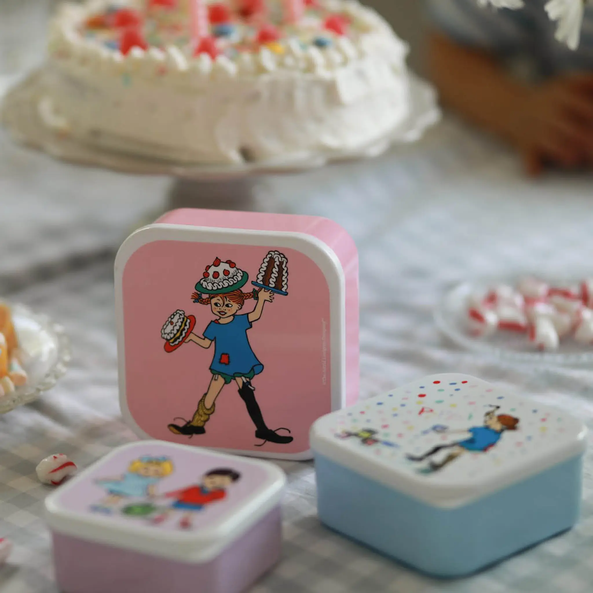 Rätt Start Pippi snacklåda 3-pack Födelsedag