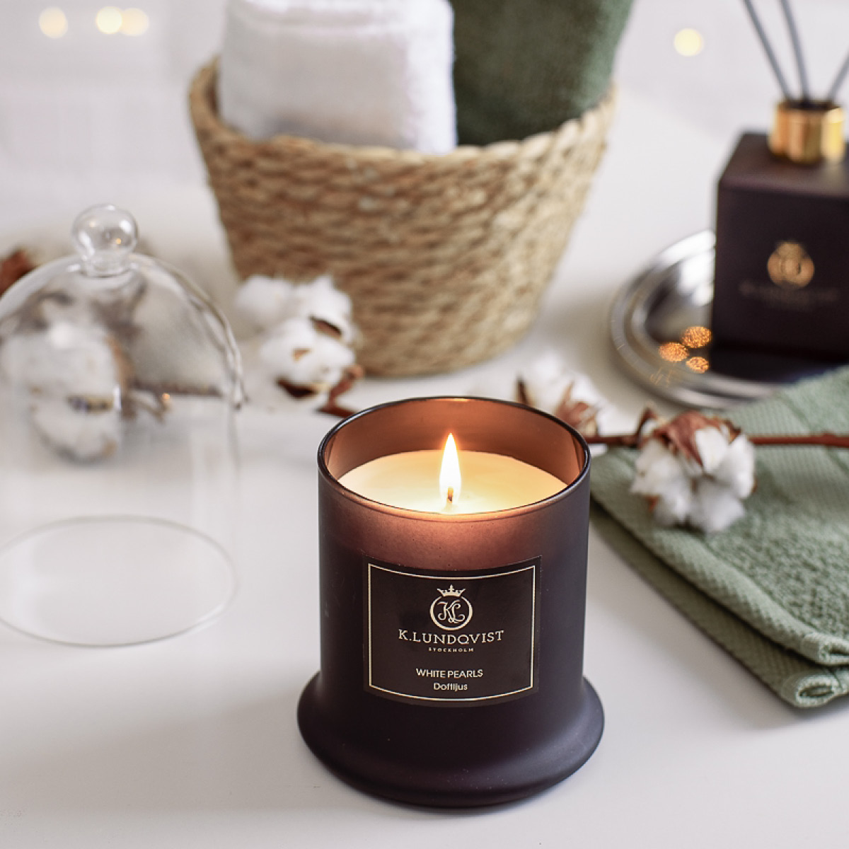 K. Lundqvist Stockholm Doftljus med glaskupa boulevard