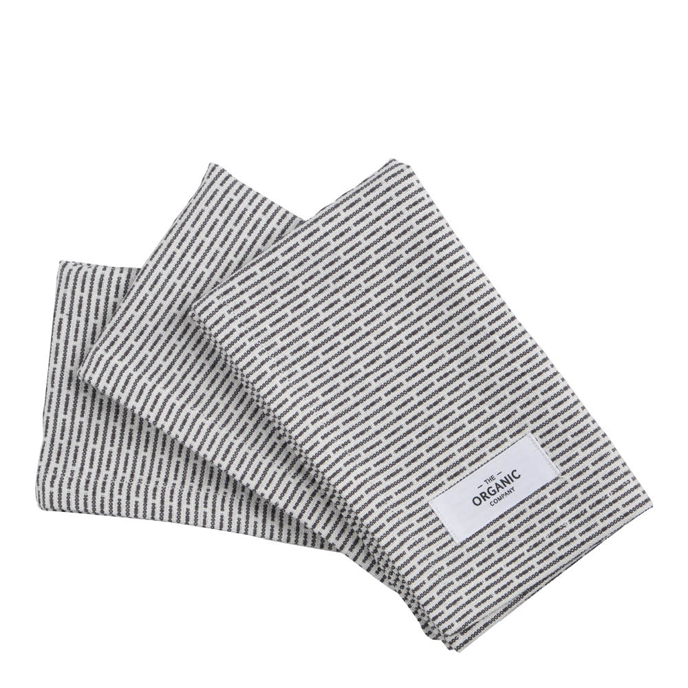 The Organic Company - Keittiöliina 30x35 cm 3 kpl Morning Grey