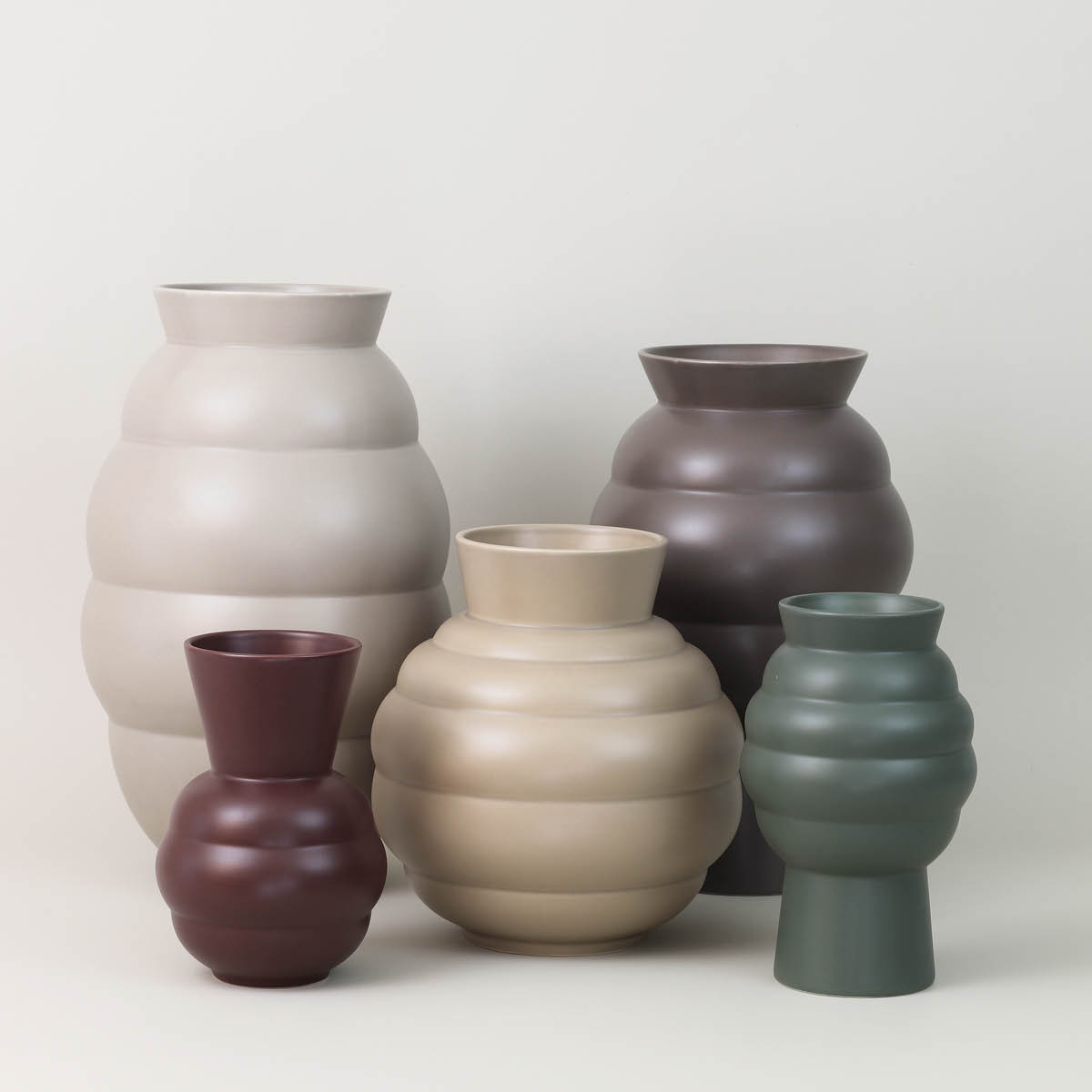 Knabstrup Keramik Tortus Archie vase No2 23,5 cm dark green