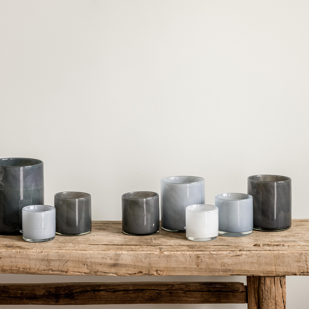 Tell Me More Lyrik lysholder 10x10 cm dusty blue