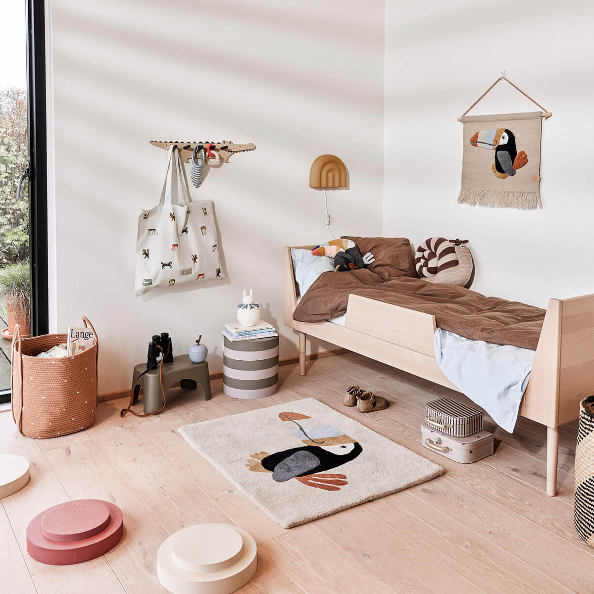 OYOY Barnväska 2 delar 25x18 cm Mini Krokodil & Randig