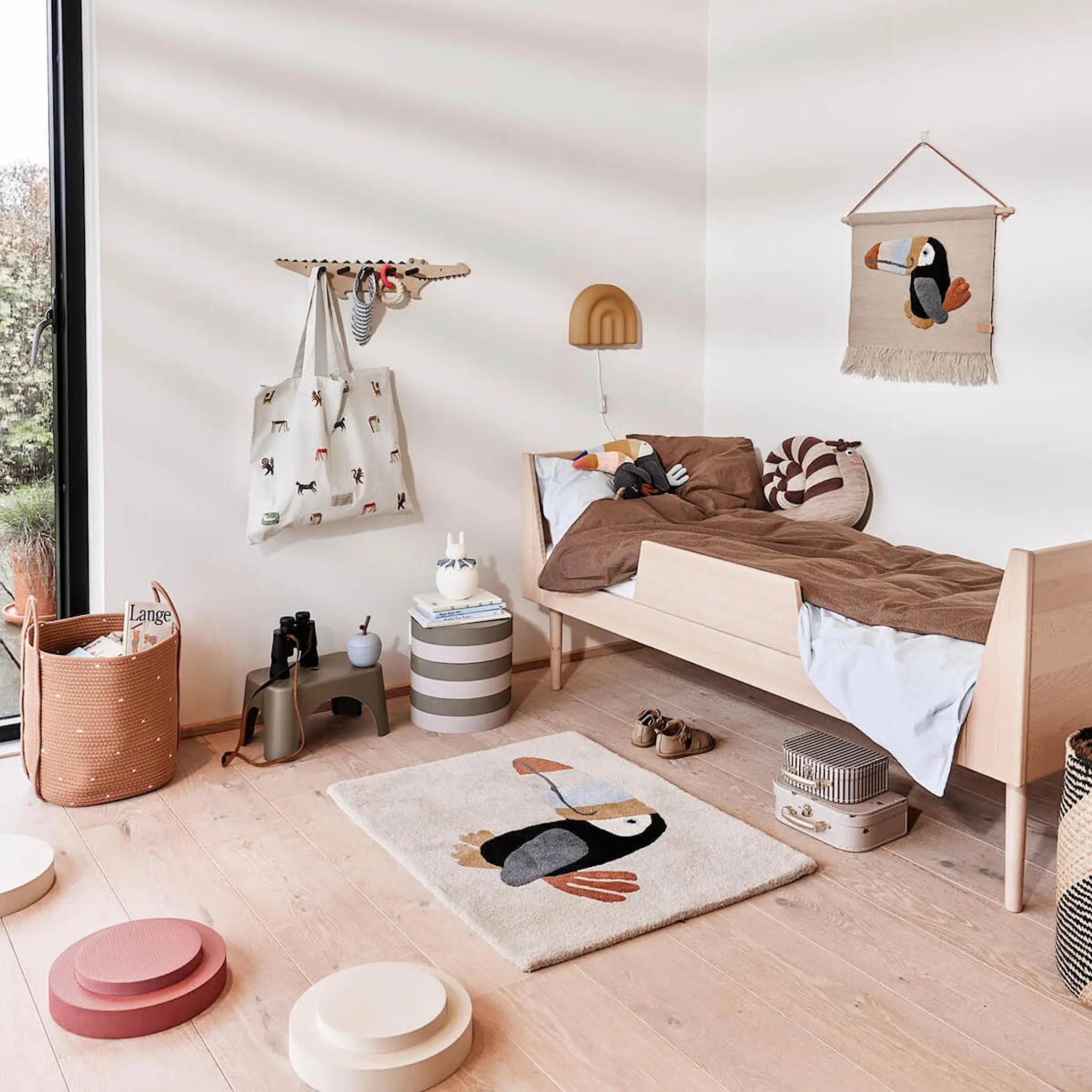 OYOY Barnväska 2 delar 25x18 cm Mini Krokodil & Randig